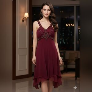 Sue Wong N6365 Beaded Silk Dress Port Size 2 NWT